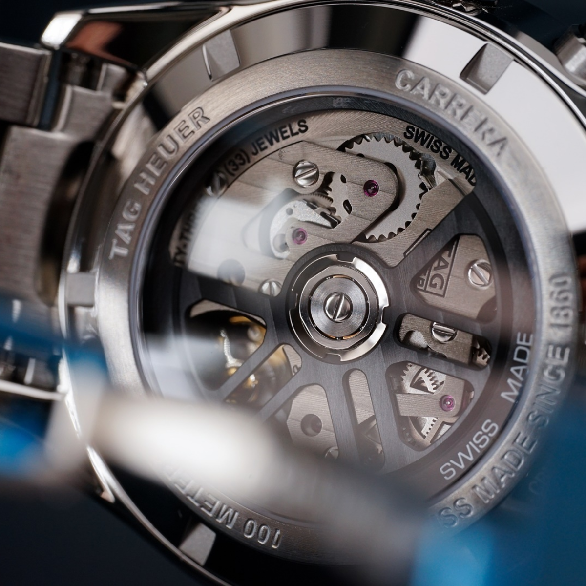 Relógio T.H Carrera Chronograph Fundo Preto Tachymetre