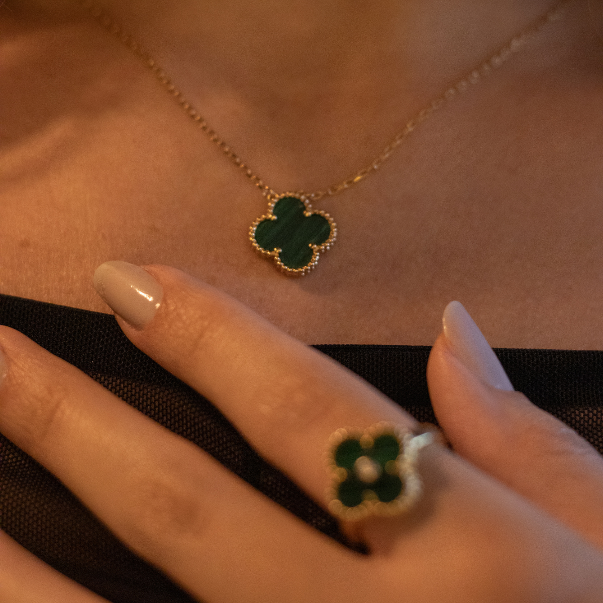 Anel Vintage Alhambra Verde - Ouro 18K