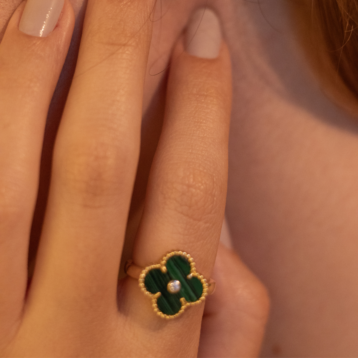 Anel Vintage Alhambra Verde - Ouro 18K