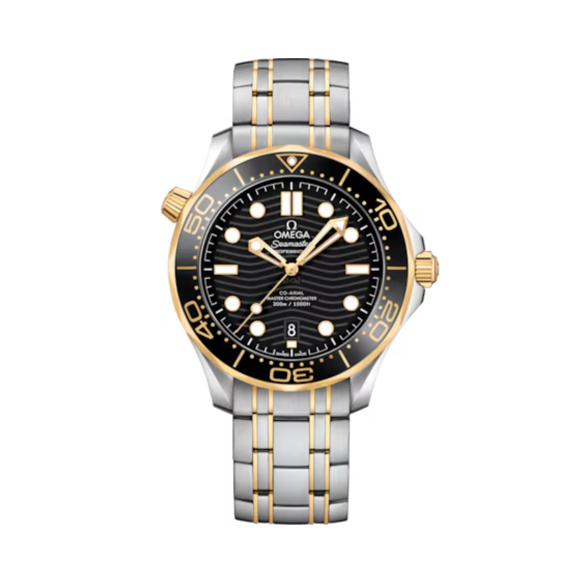 Relógio Omega Seamaster Diver 300M Fundo Preto com Dourado
