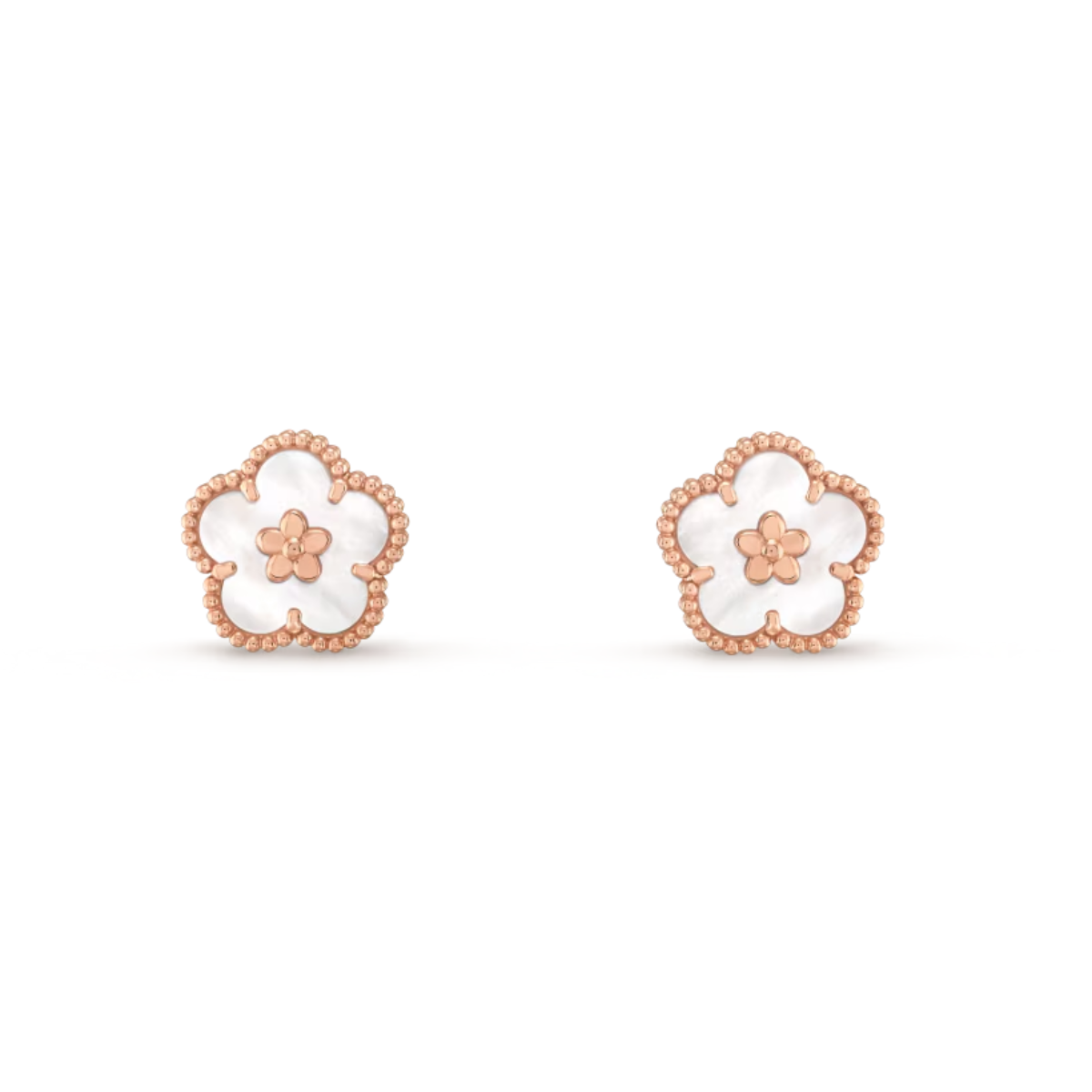 Brinco Pingente Lucky Spring Flor de Ameixa - Ouro Rose