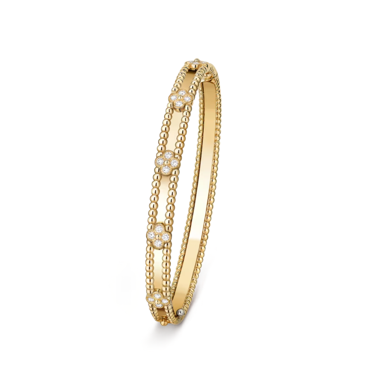 Bracelete Alhambra Trevos Sweet Perlee Clovers - Ouro 18K