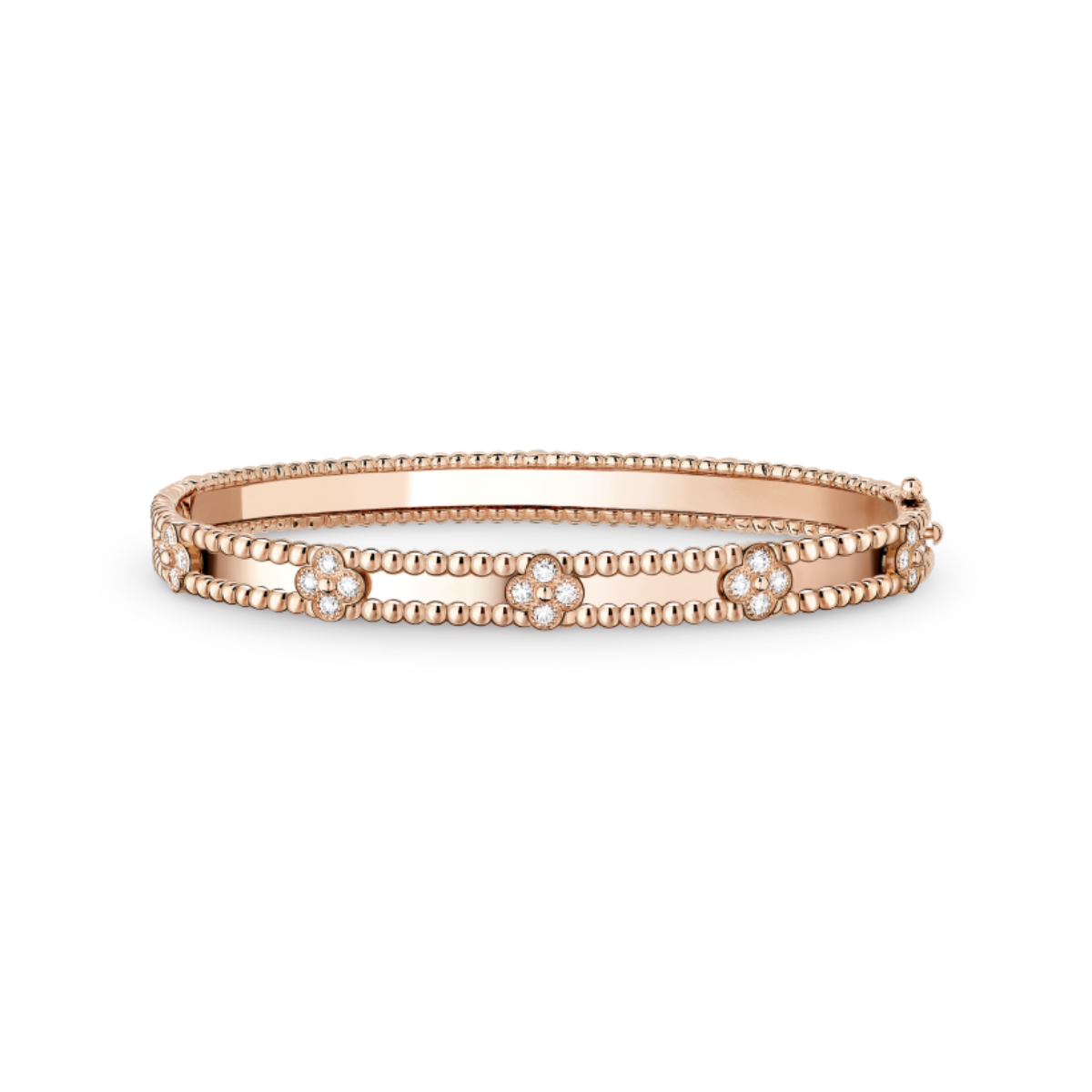 Bracelete Alhambra Trevos Sweet Perlee Clovers - Ouro Rose