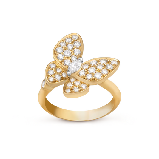 Anel Butterfly Pavé - Ouro 18K