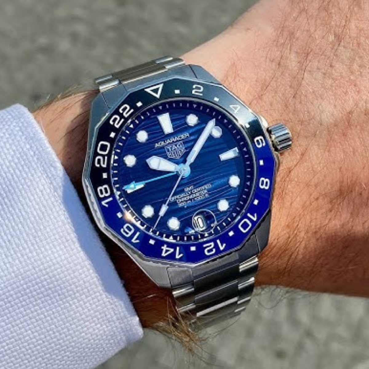 Relógio T.h Aquaracer Azul Professional 300 Date GMT