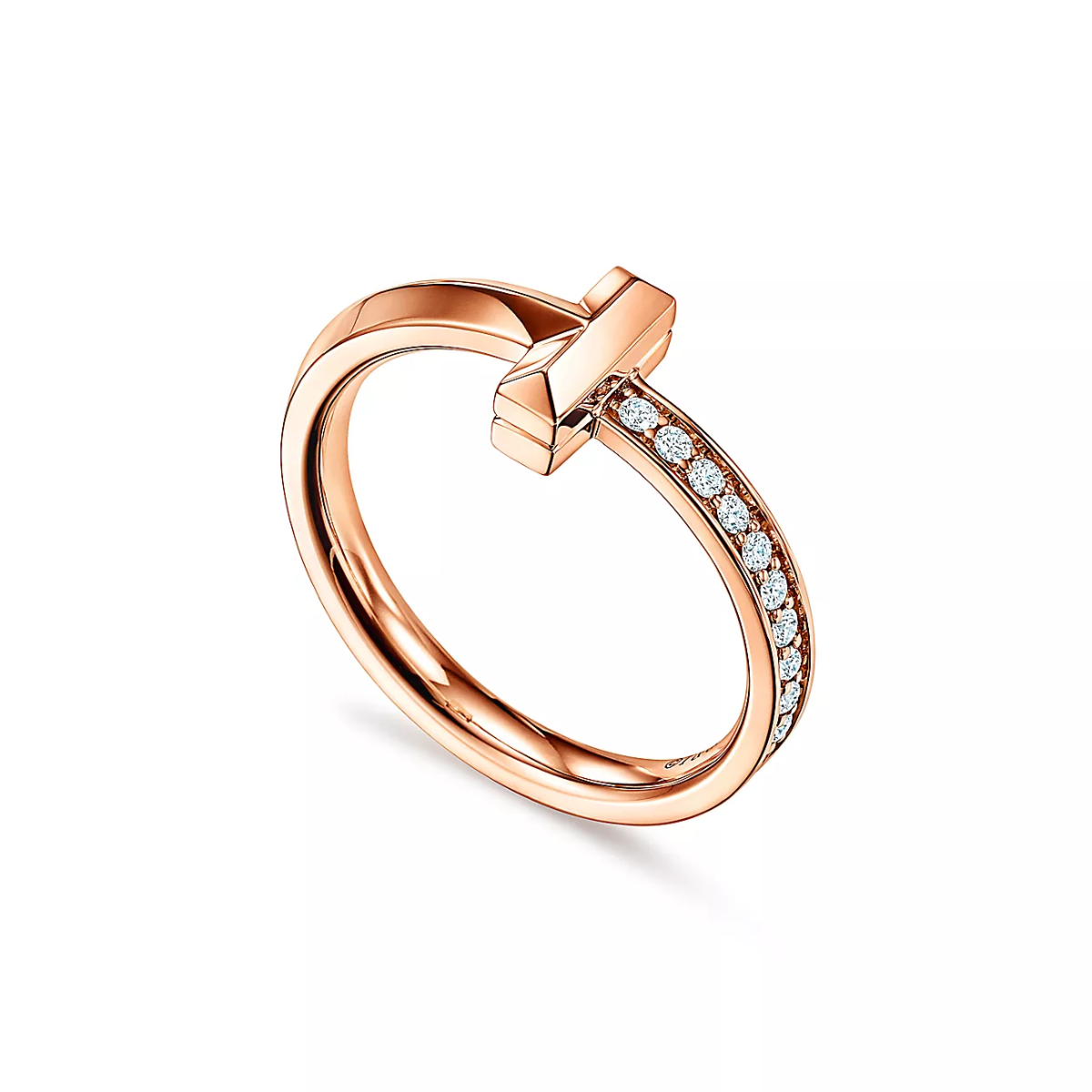 Anel T1 Cravejado - Ouro Rose