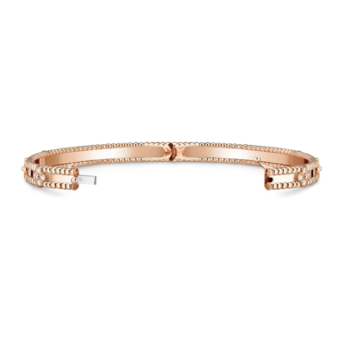 Bracelete Alhambra Trevos Sweet Perlee Clovers - Ouro Rose