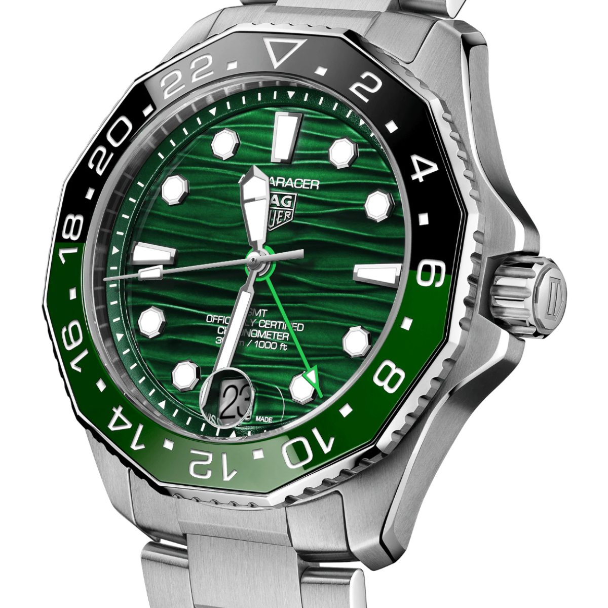 Relógio T.h Aquaracer Verde Professional 300 Date GMT