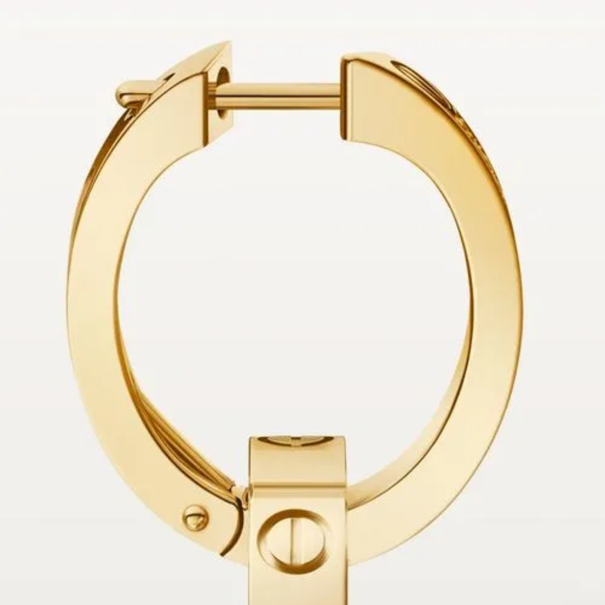 Brinco love argola duplo cravejado - Ouro 18K