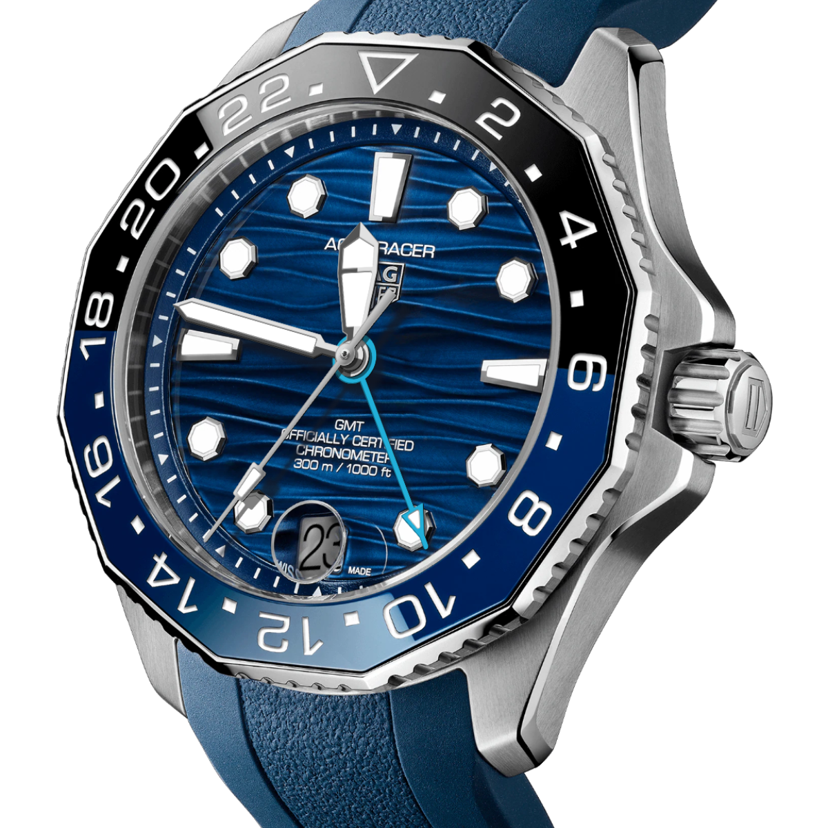 Relógio T.h Aquaracer Azul Professional 300 Date GMT