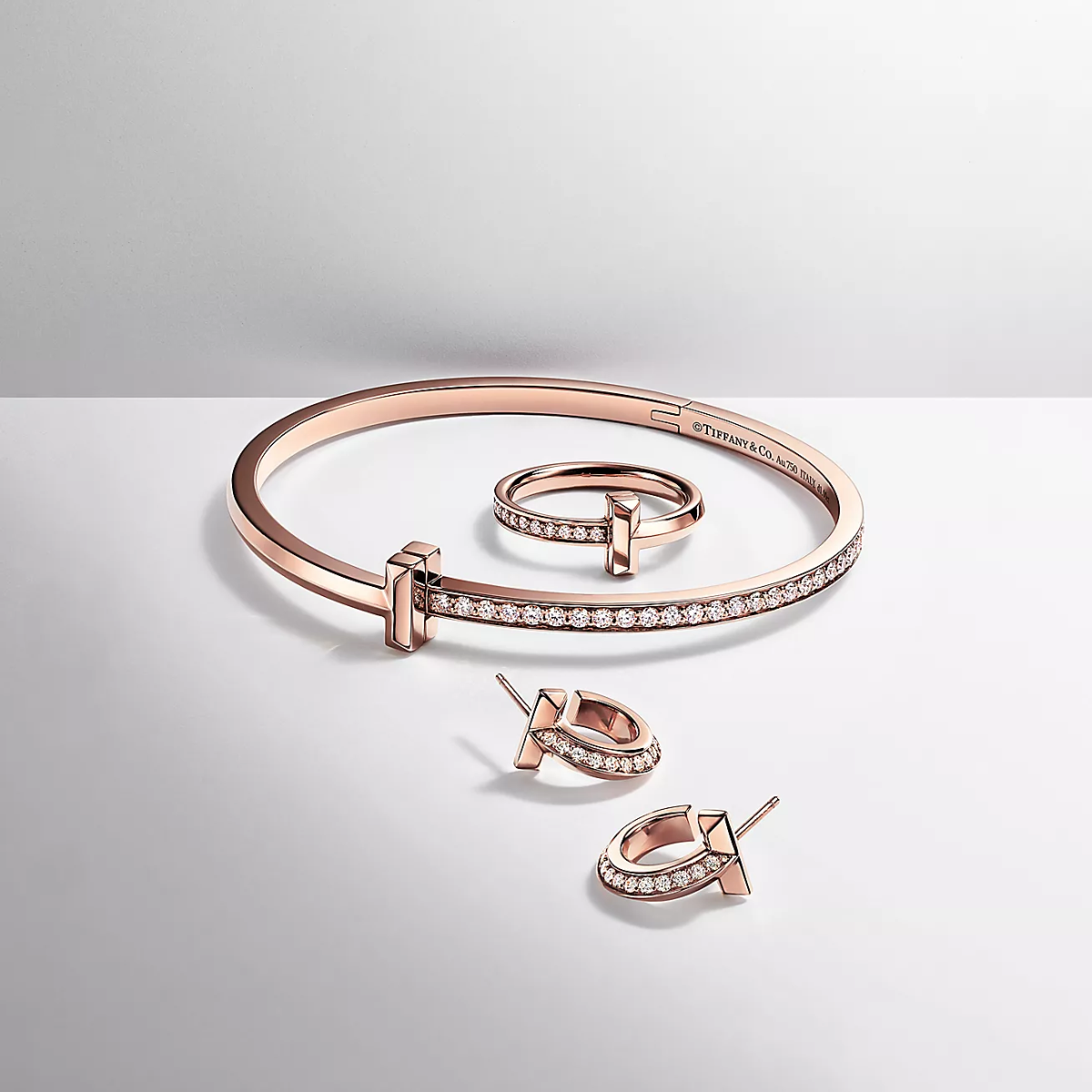 Anel T1 Cravejado - Ouro Rose