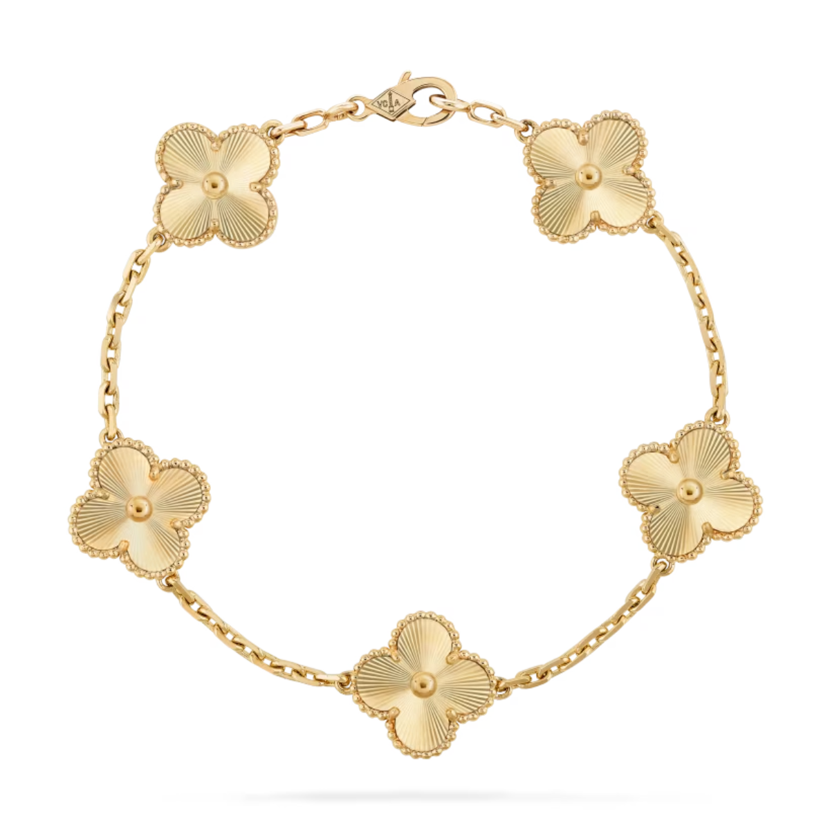 Pulseira Alhambra 5 Trevos Brilhantes - Ouro 18K