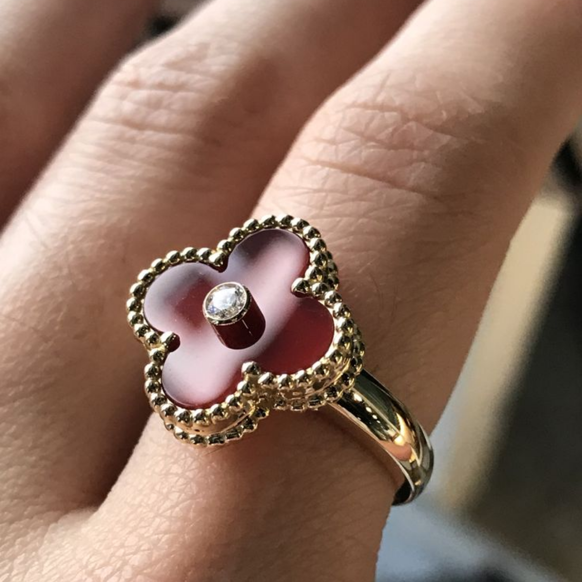 Anel Vintage Alhambra Vermelho - Ouro 18K