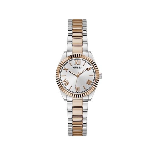 Relógio Mini Luna Detalhes Rose - Prata 925