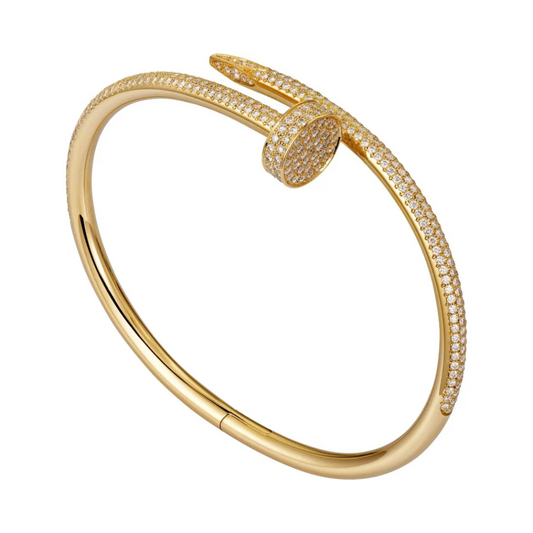 Bracelete Prego Juste un Clou Cravejado - Ouro 18K