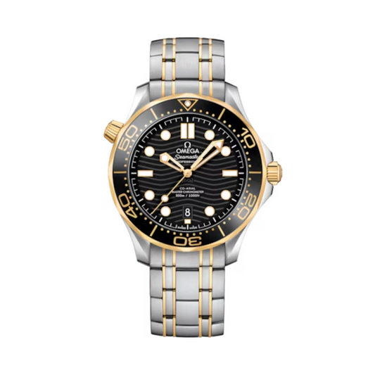 Relógio Omega Seamaster Diver 300M Fundo Preto com Dourado