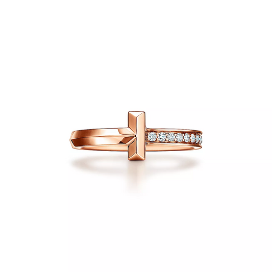 Anel T1 Cravejado - Ouro Rose