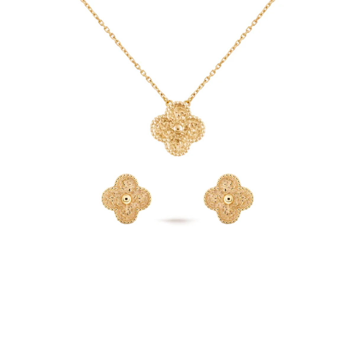 Conjunto Trevo Colar e Brinco Discovery - Ouro 18K