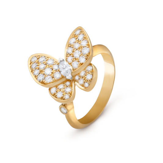 Anel Butterfly Pavé - Ouro 18K