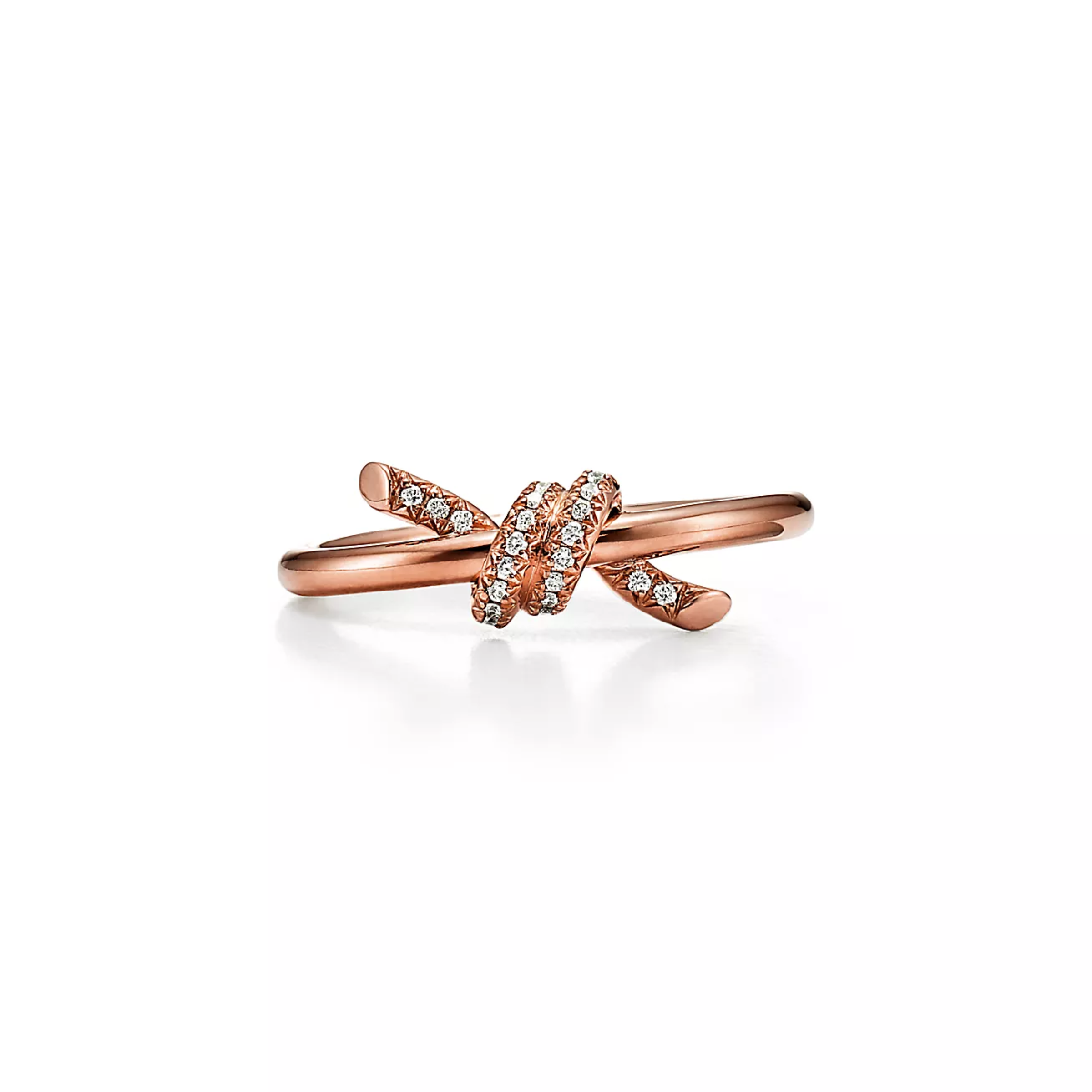 Anel Knot Nó Cravejado - Ouro Rose