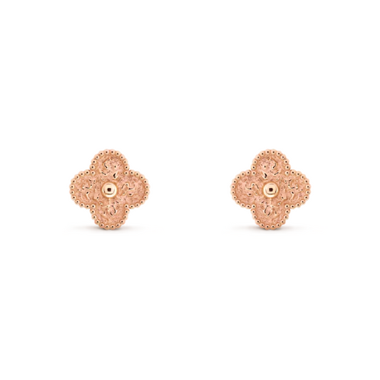 Brinco Pingente Vintage Trevo Discovery - Ouro Rose