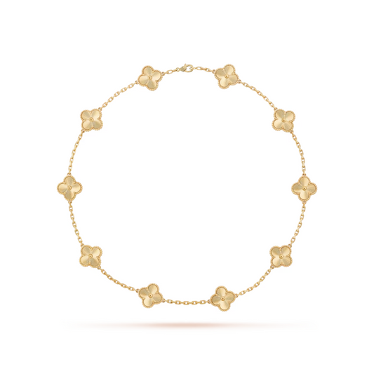 Colar Vintage Alhambra 10 Trevos Brilhante - Ouro 18K