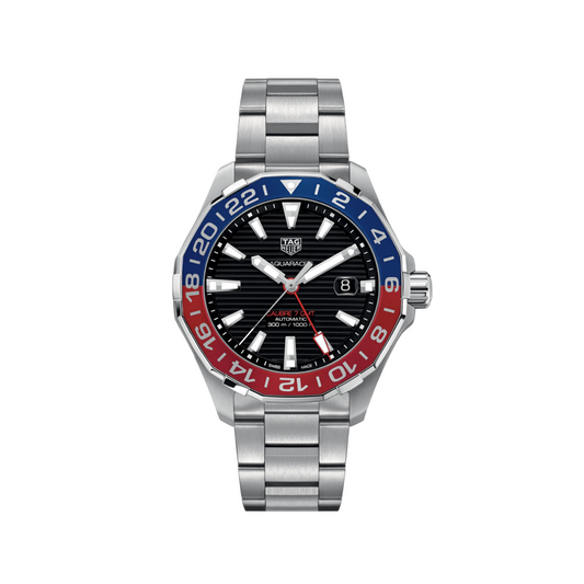 Relógio T.H Aquaracer Azul e Vermelho Calibre 7 GMT "Pepsi"