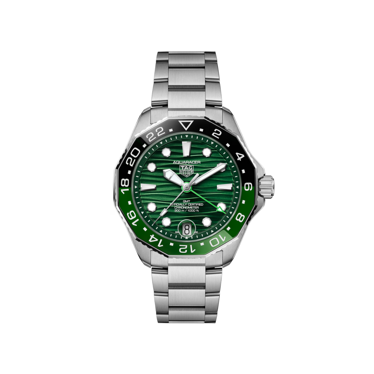 Relógio T.h Aquaracer Verde Professional 300 Date GMT