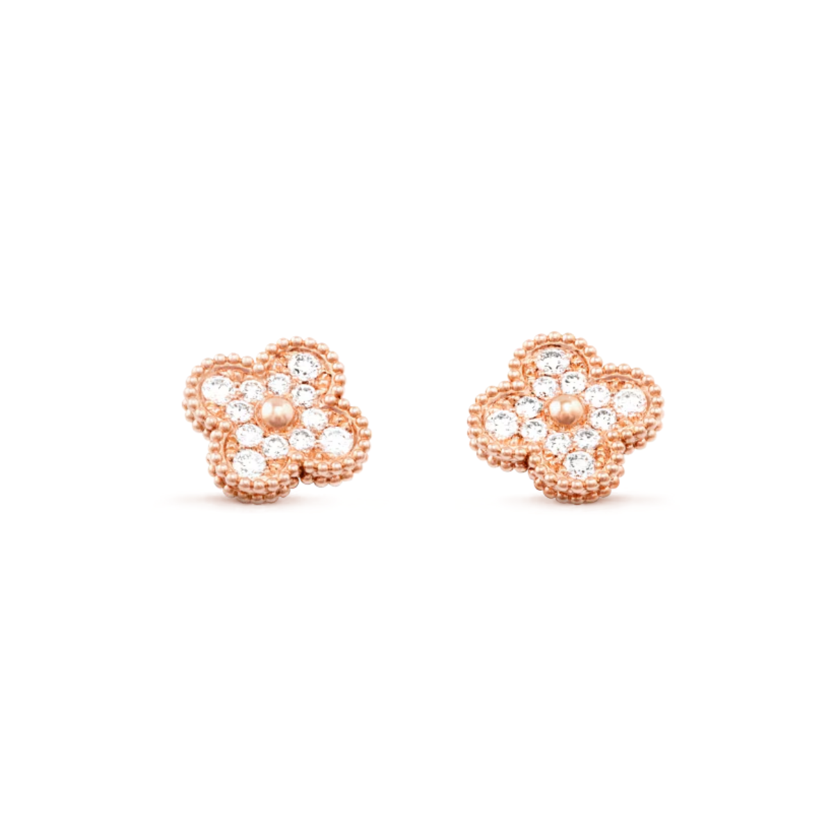 Brinco Pingente Vintage Trevo Snowflake - Ouro Rose