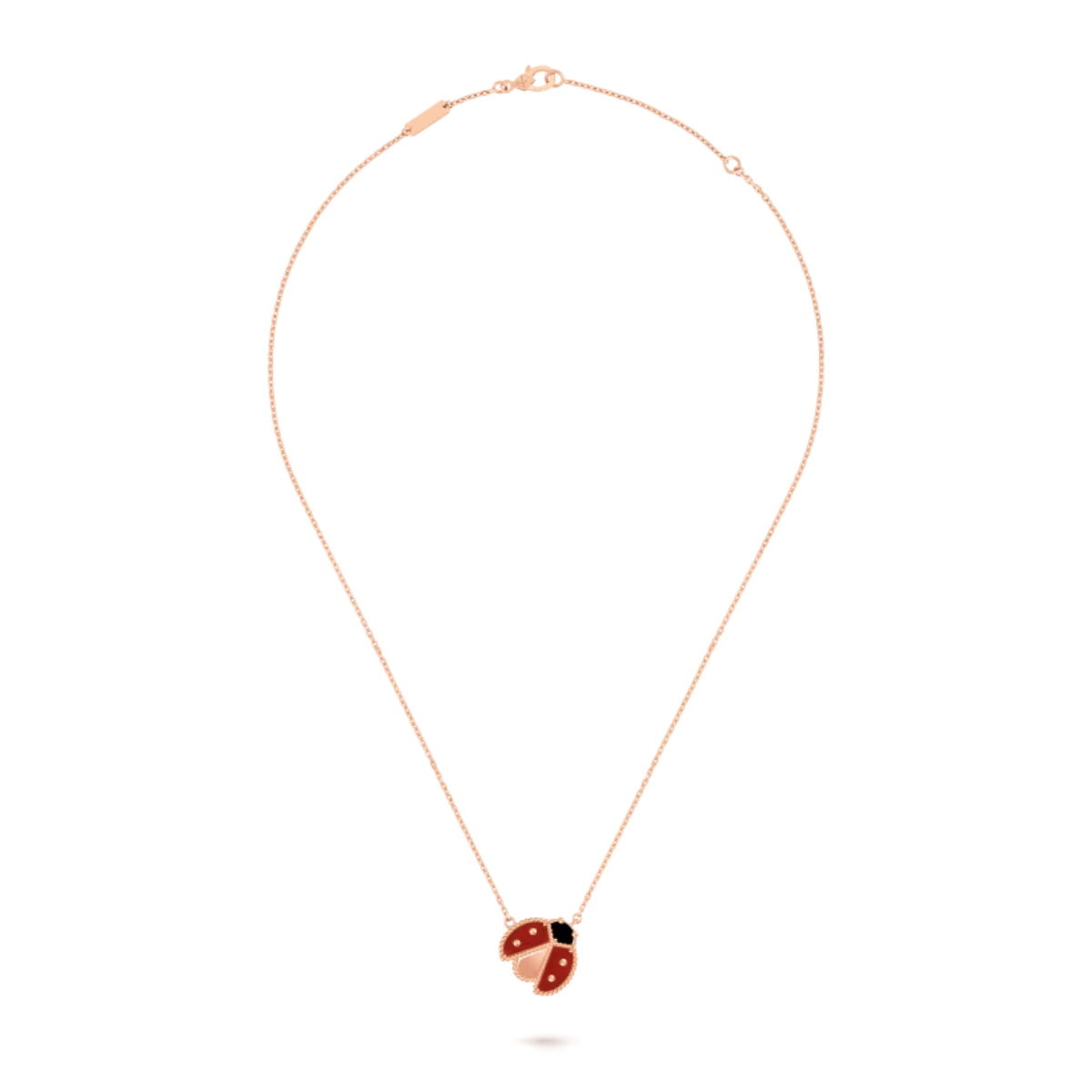 Colar Lucky Spring Joaninha com Asas abertas - Ouro Rose