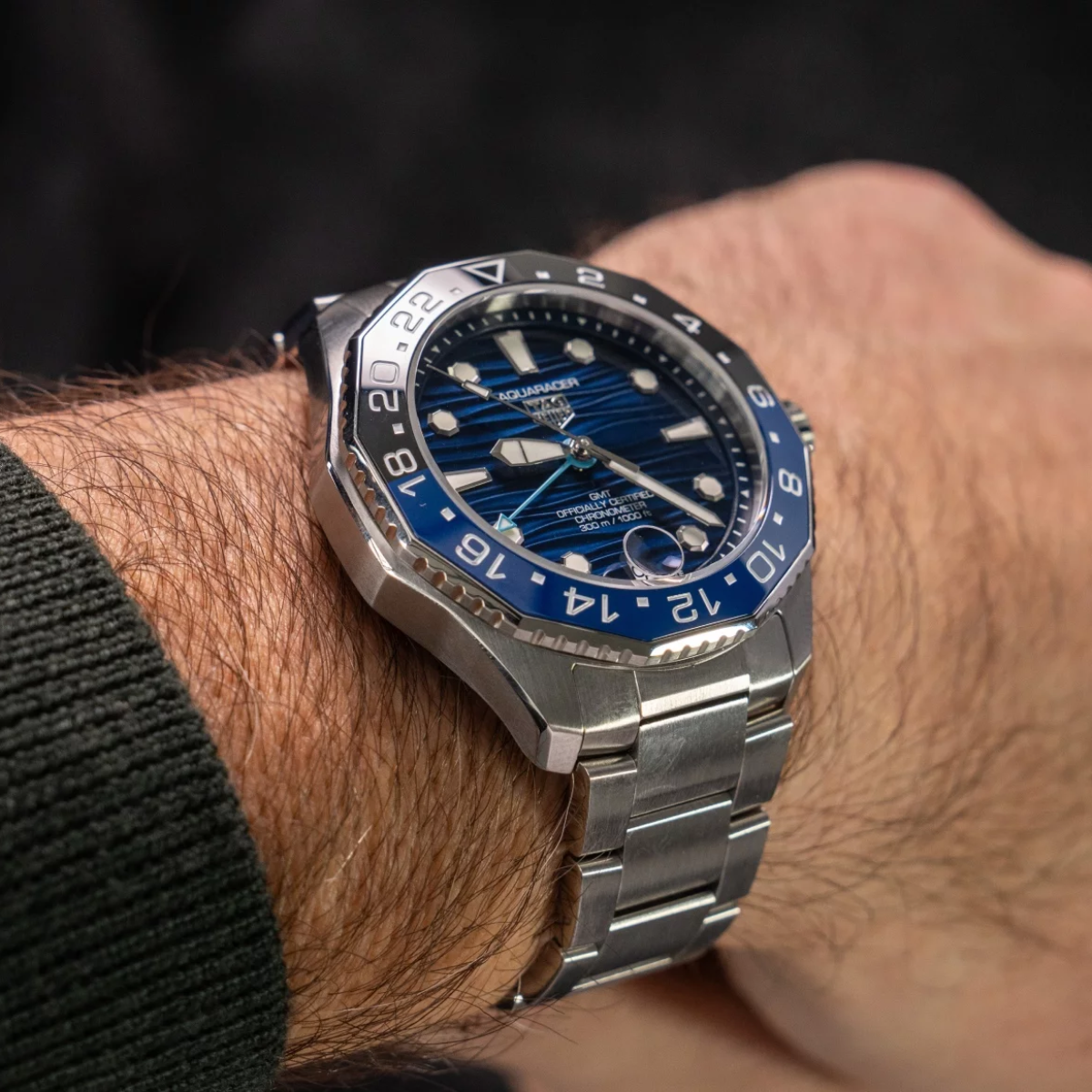 Relógio T.h Aquaracer Azul Professional 300 Date GMT