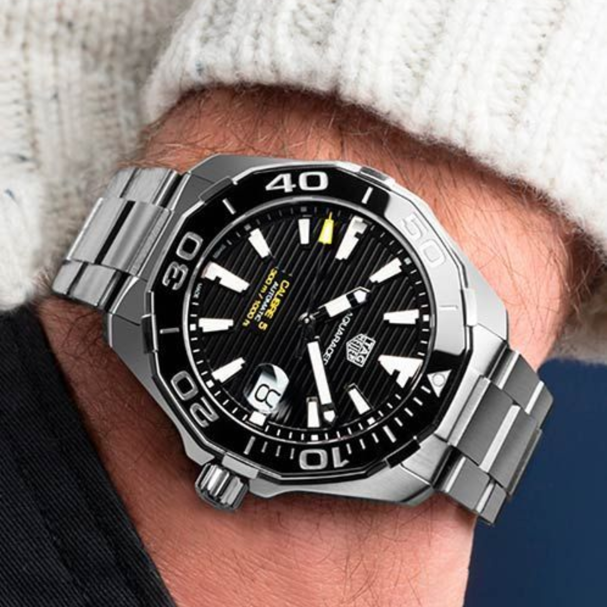Relógio T.H Aquaracer Fundo Preto Calibre 5