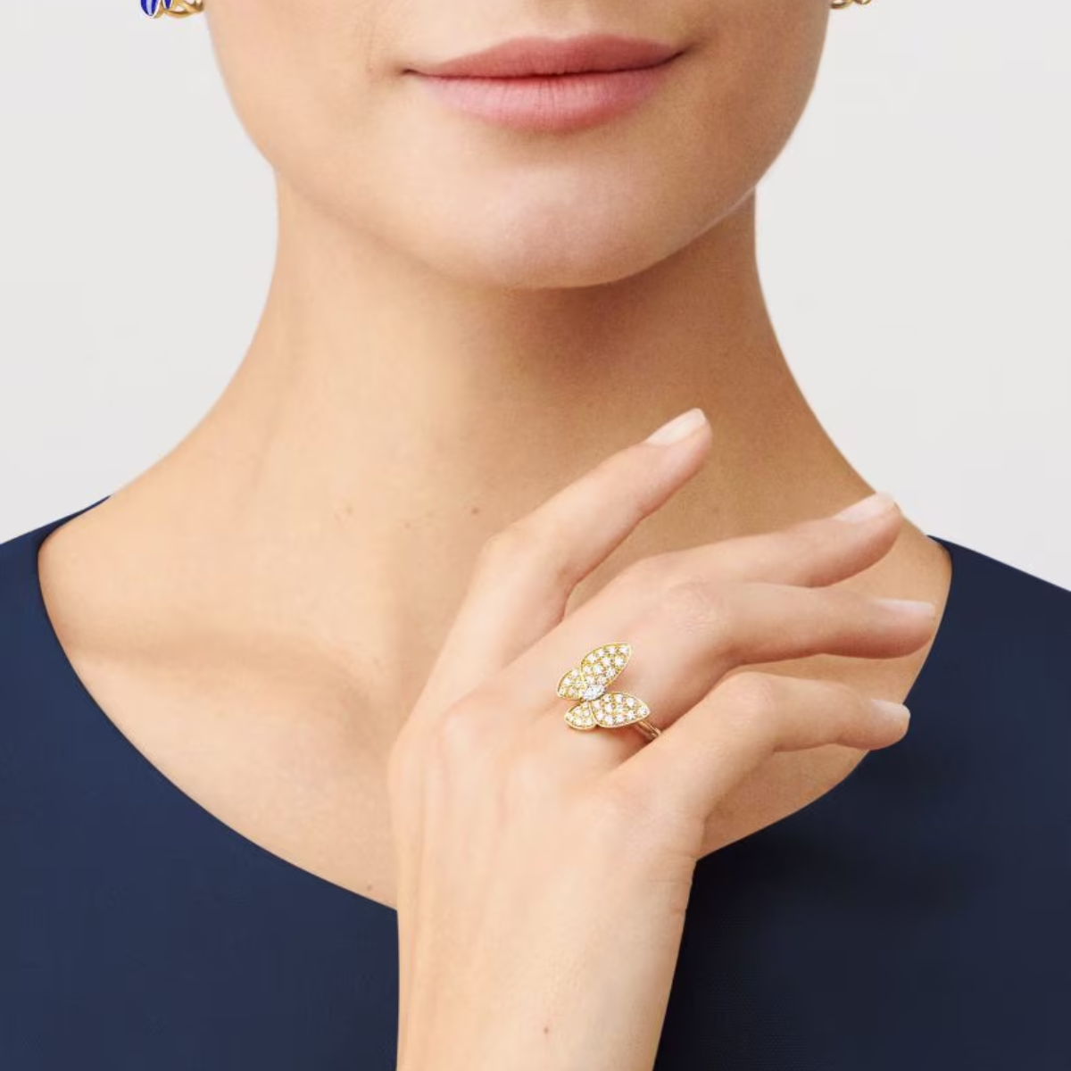 Anel Butterfly Pavé - Ouro 18K