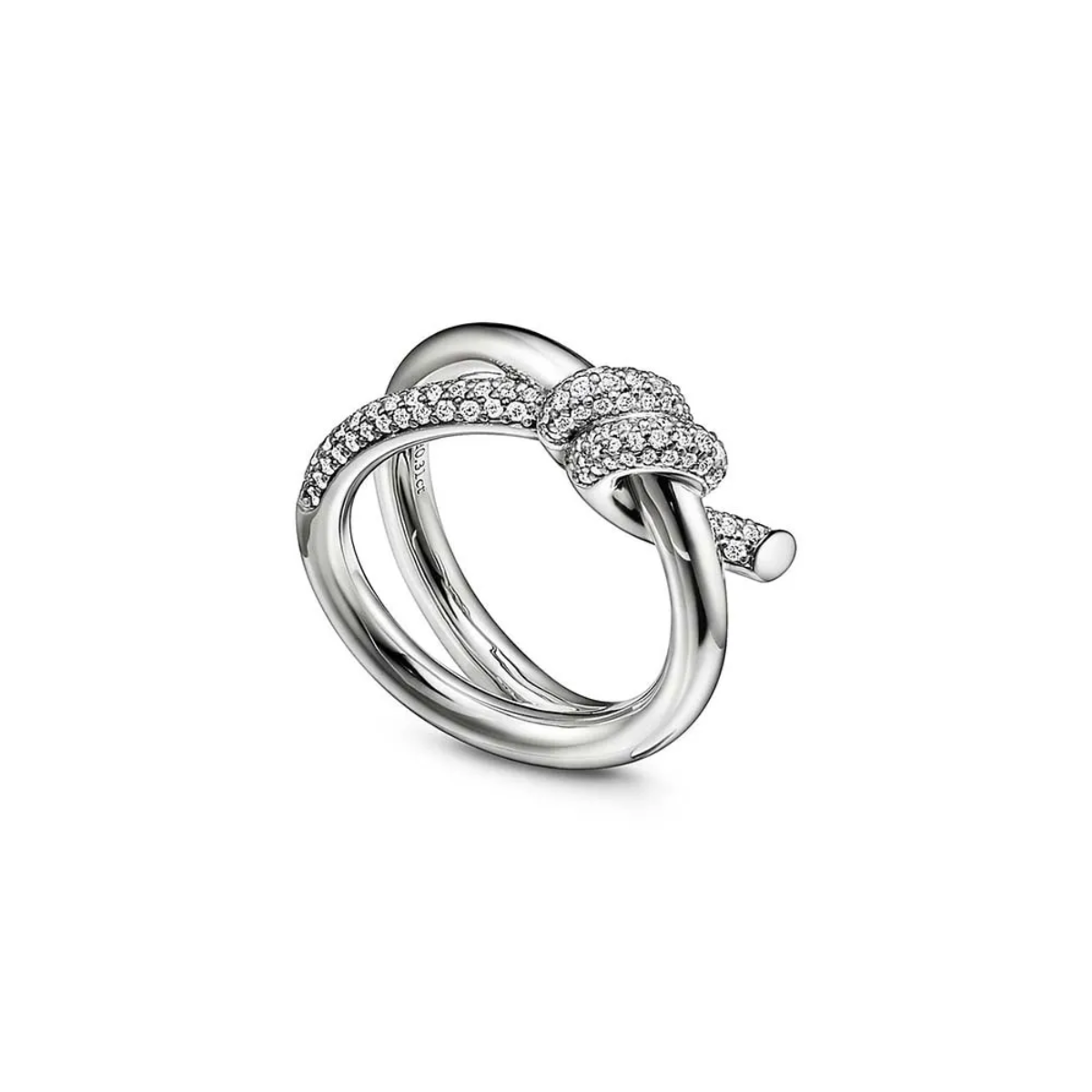 Anel Knot Nó Entrelaçado Cravejado - Prata 925