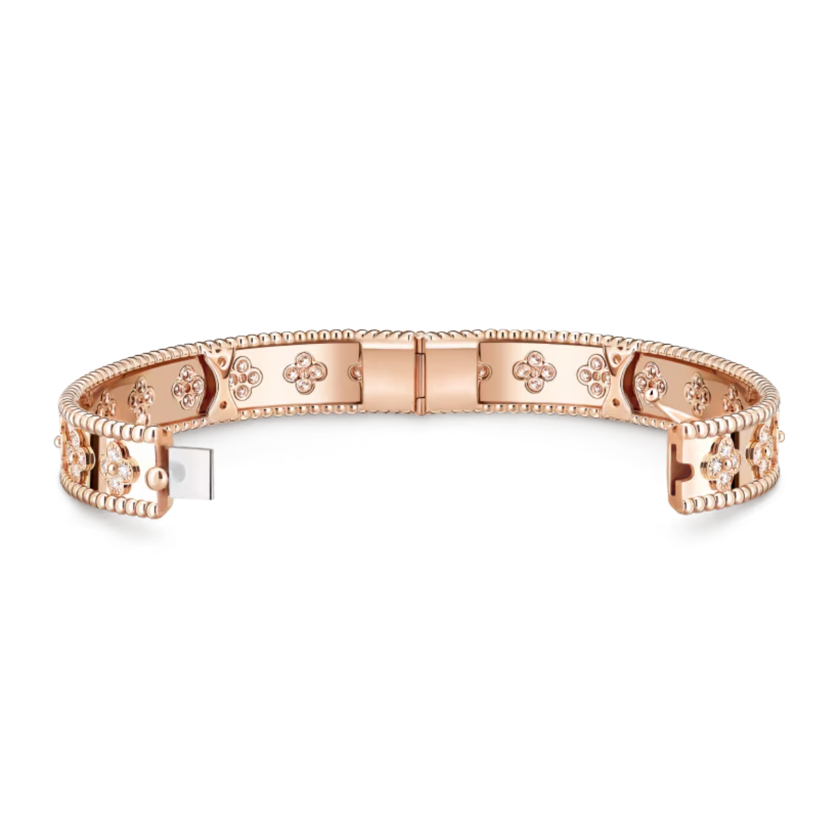 Bracelete Alhambra Trevos Perlee Clovers - Ouro Rose