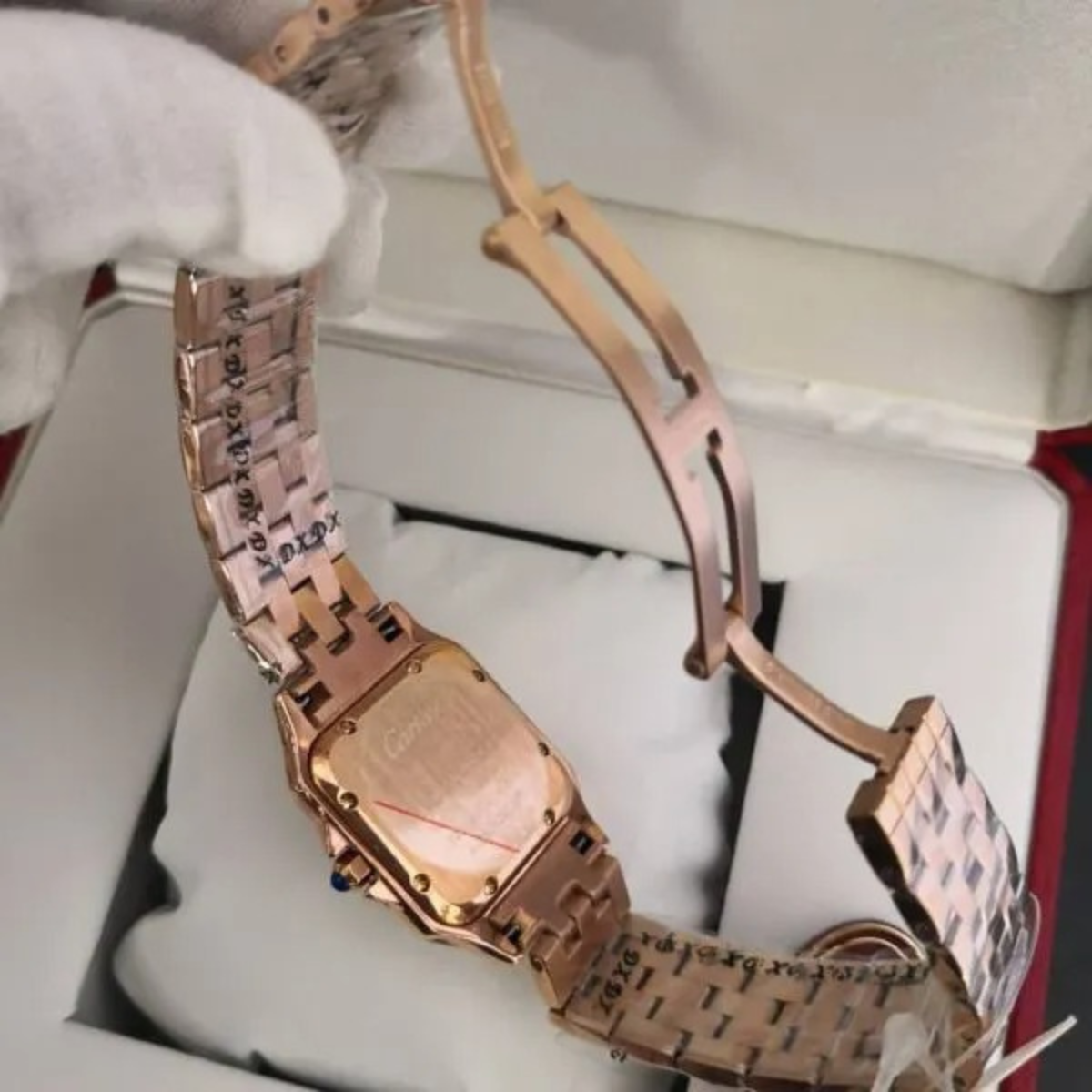 Relógio Panthere Cravejado Modelo Pequeno Rose