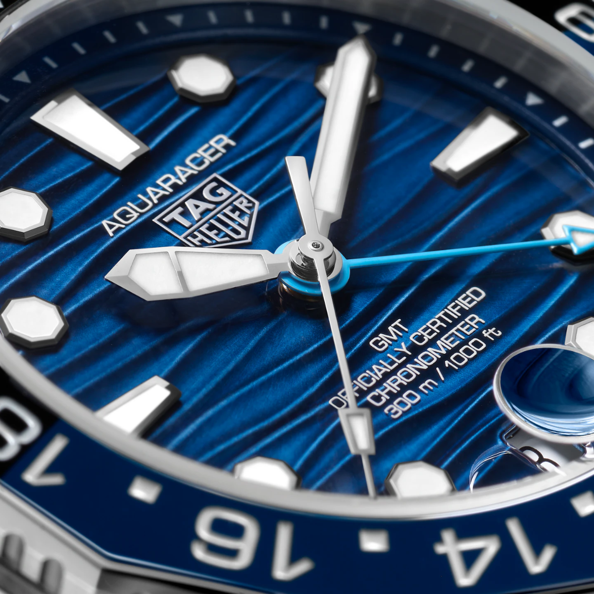 Relógio T.h Aquaracer Azul Professional 300 Date GMT