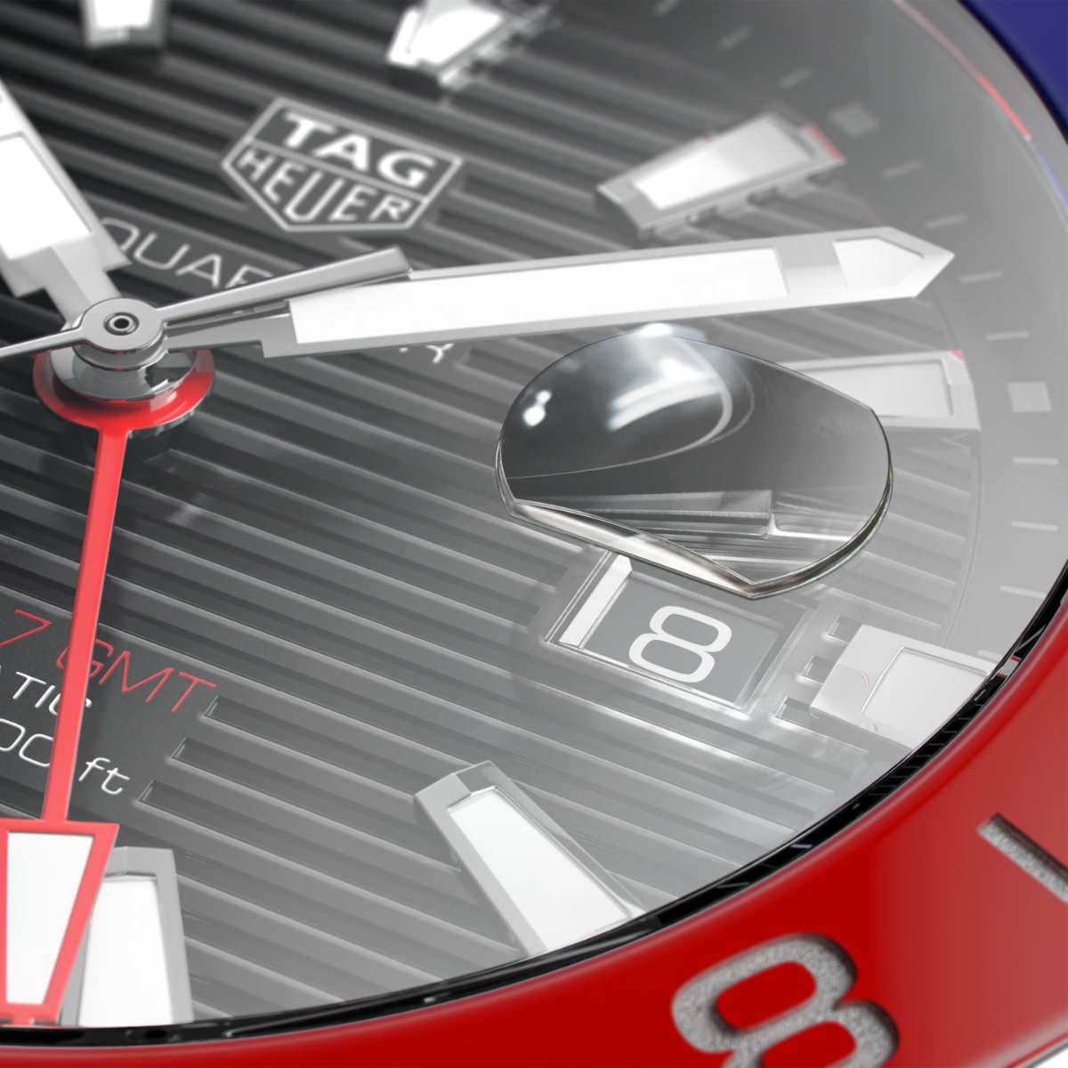 Relógio T.H Aquaracer Azul e Vermelho Calibre 7 GMT "Pepsi"