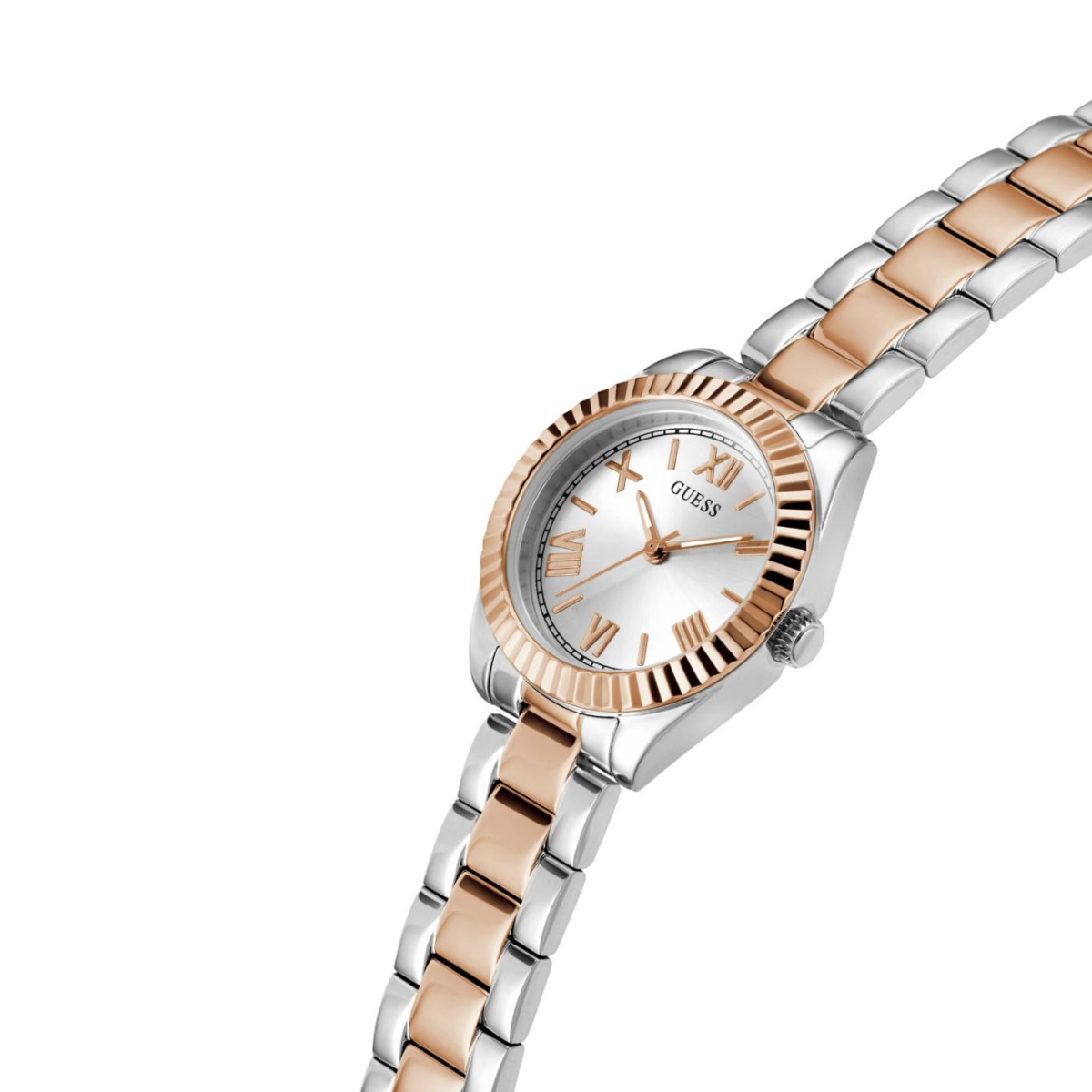Relógio Mini Luna Detalhes Rose - Prata 925